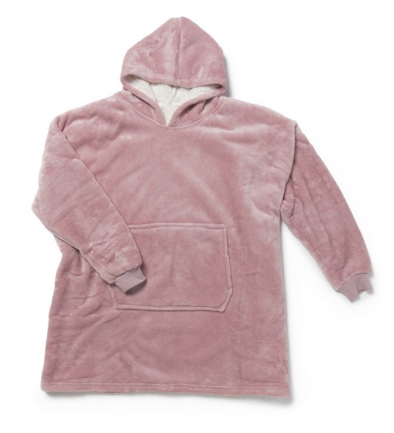 Zgan roze oversized pluchen hoodie snuggle snuggie one size, Ophalen of Verzenden, Zo goed als nieuw, Roze