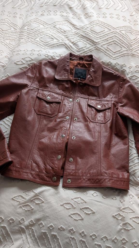 Bordeaux rode leren jas / burgandy jacket, Vero Moda, Ophalen of Verzenden, Maat 36 (S), Gedragen