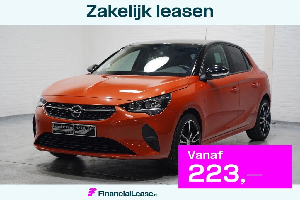 Opel Corsa 1.2 100 pk Black&Orange Edition Airco, Dak Zwart, Voorwielaandrijving, Gebruikt, 49 €/maand, 102 pk