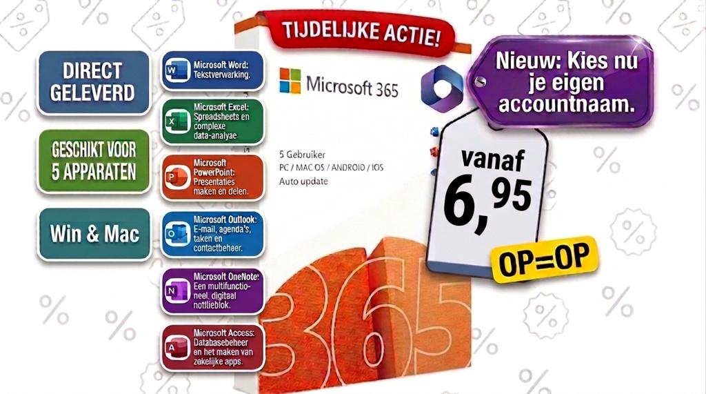 Office 365 - 5 apparaten | Windows en Mac | Direct geleverd, Ophalen, Zo goed als nieuw, Excel, Windows