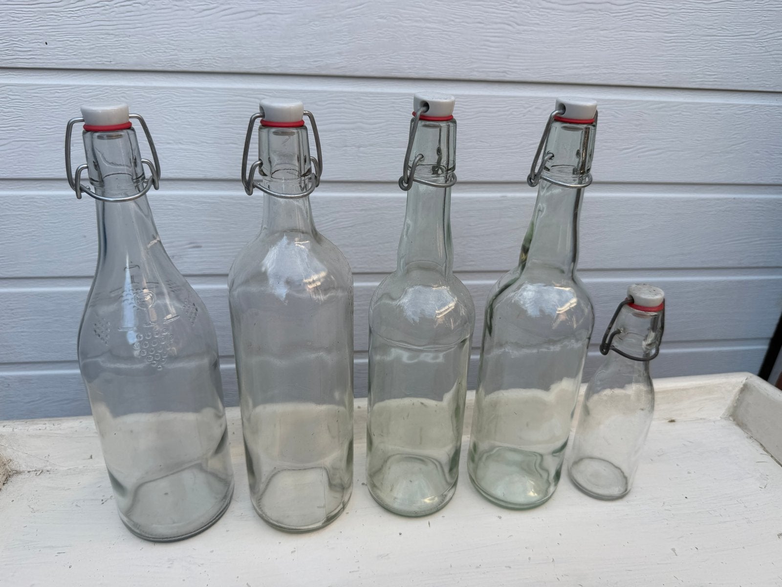 Set van 5 beugelflessen - diverse maten, Ophalen of Verzenden