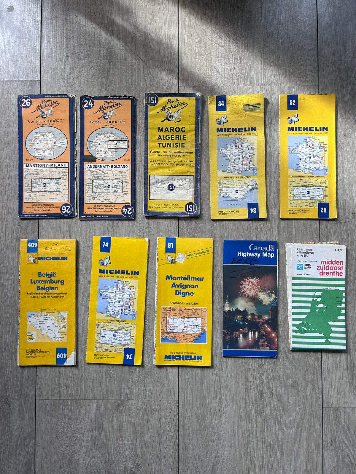 Wegenkaarten. Oude en recentelijke, Gelezen, Frankrijk, Ophalen of Verzenden, Landkaart