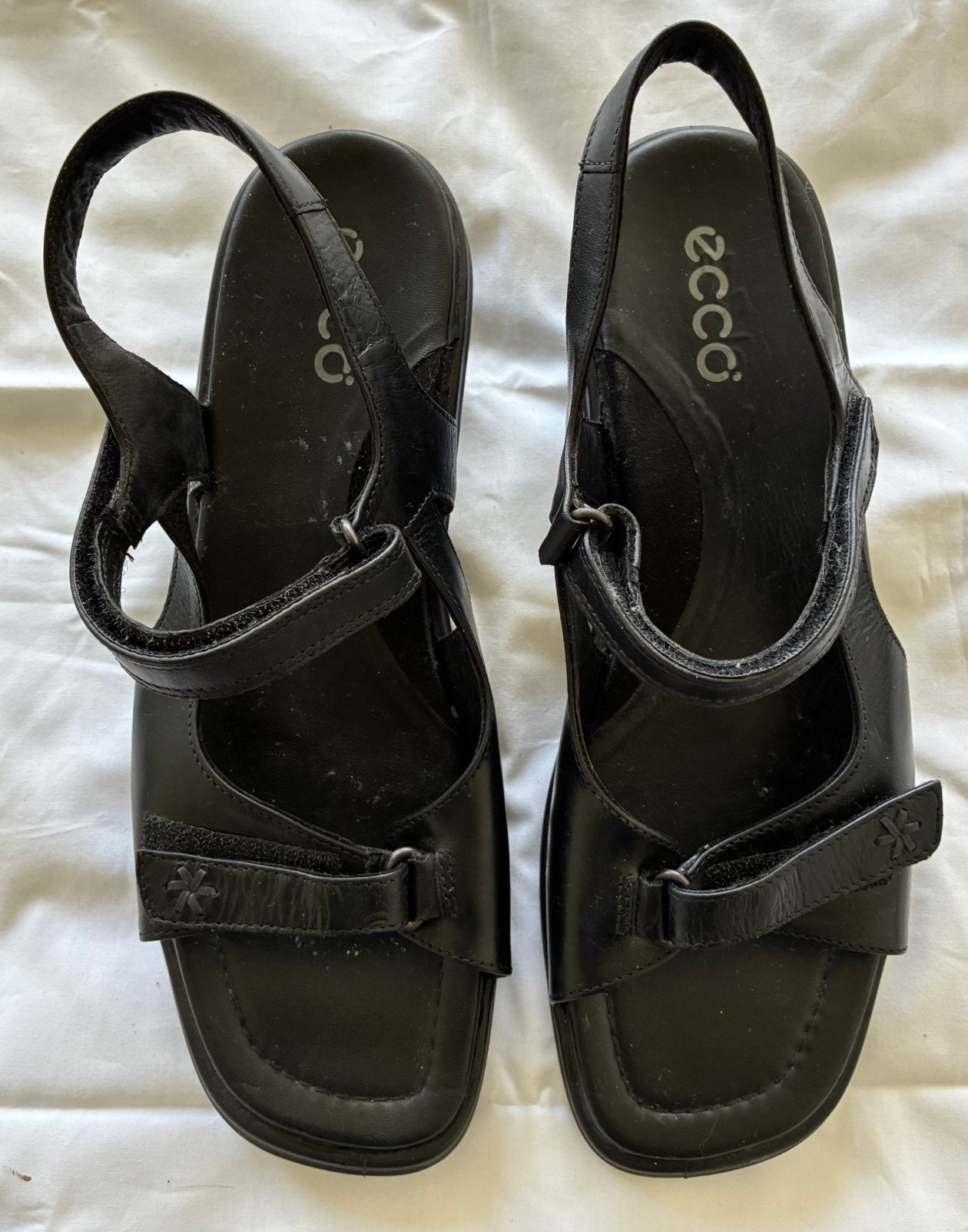 Nieuwe Ecco sandalen zwart leer mt 40, Zwart, Nieuw, Sandalen of Muiltjes, Ophalen of Verzenden