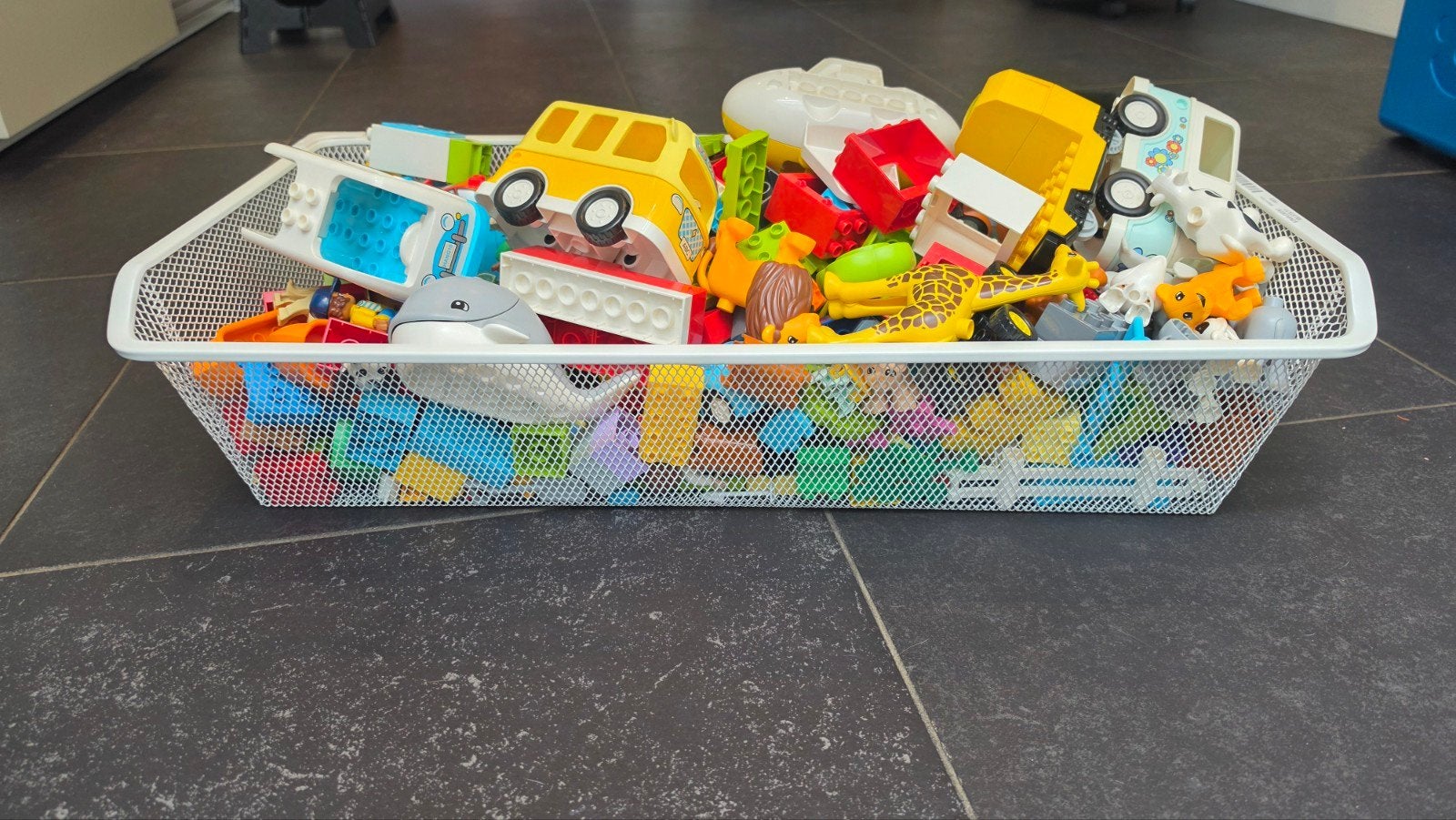 Grote partij LEGO Duplo met voertuigen en dieren, Ophalen, Gebruikt