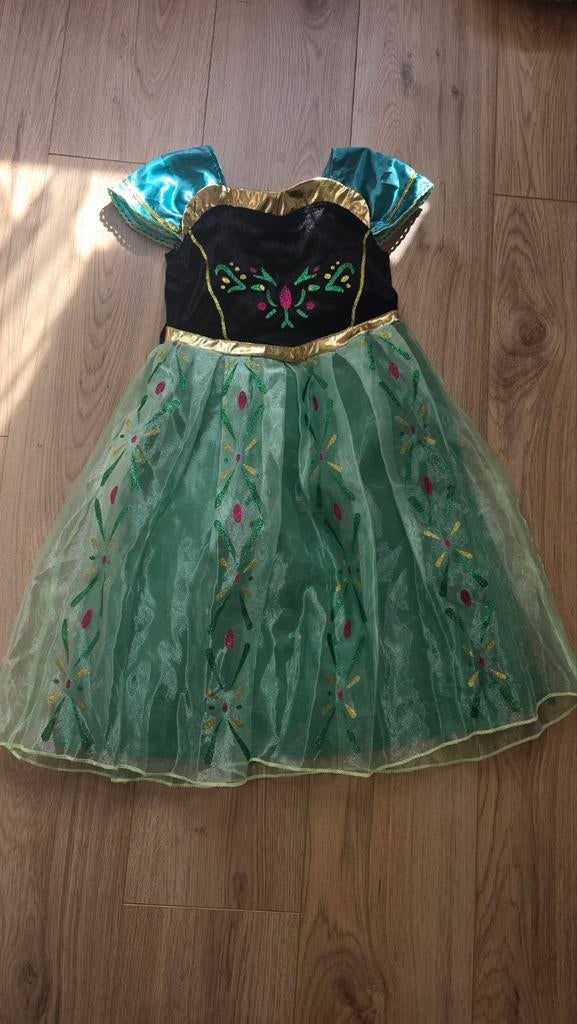 Anna prinsessenjurk Frozen -  Maat 130, Kinderen en Baby's, Carnavalskleding en Verkleedspullen, Ophalen, Zo goed als nieuw, 122 t/m 128