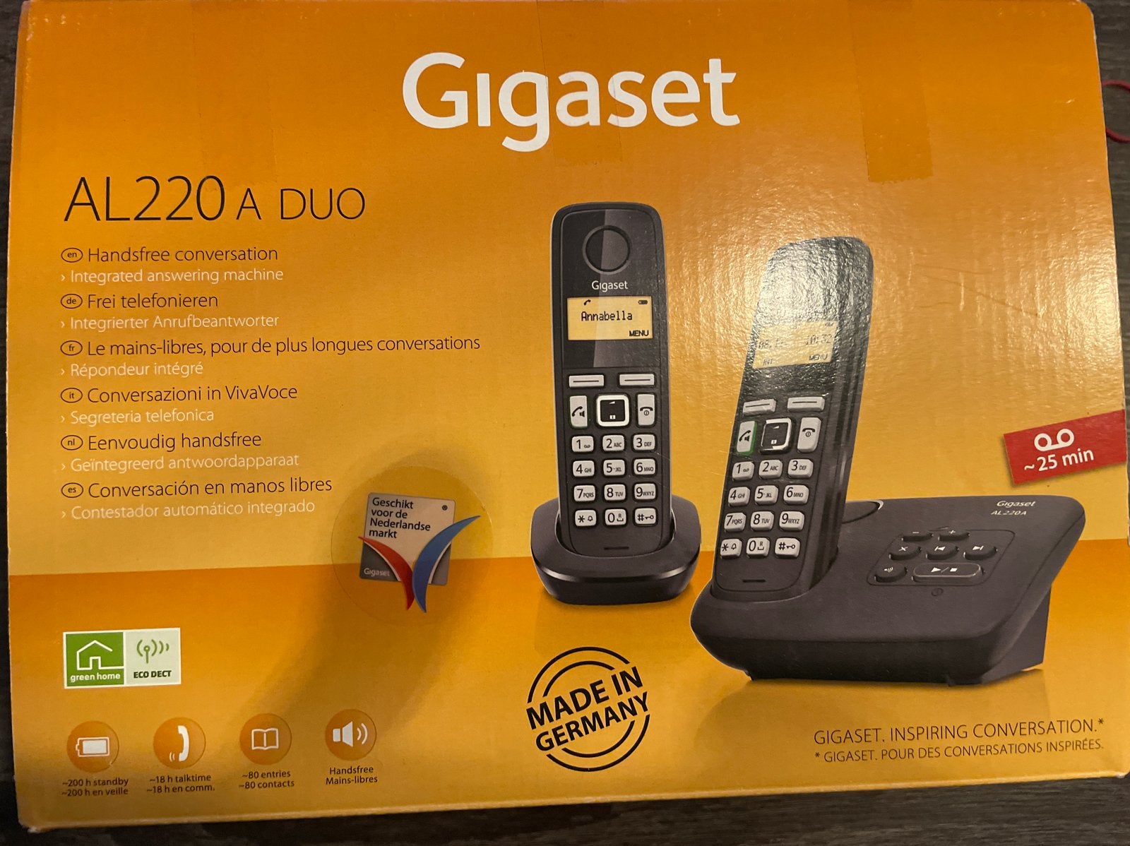 Gigaset AL220A Duo draadloze telefoon met antwoordapparaat, Ophalen of Verzenden, Nieuw, 2 handsets