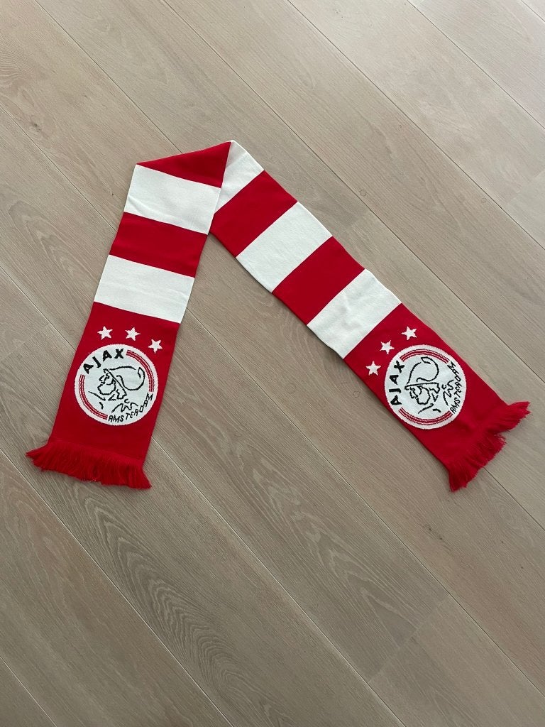 Ajax sjaal - Rood/Wit gestreept met logo, Ophalen of Verzenden, Zo goed als nieuw, Ajax, Vaantje of Sjaal