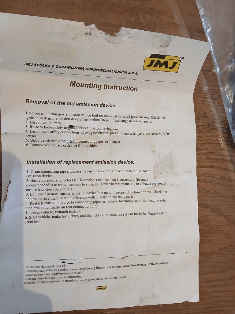 JMJ 1101 Roetfilter (DPF) + Nieuw Montageset VW Seat 2.0 TDI, Ophalen of Verzenden, Gebruikt, Seat