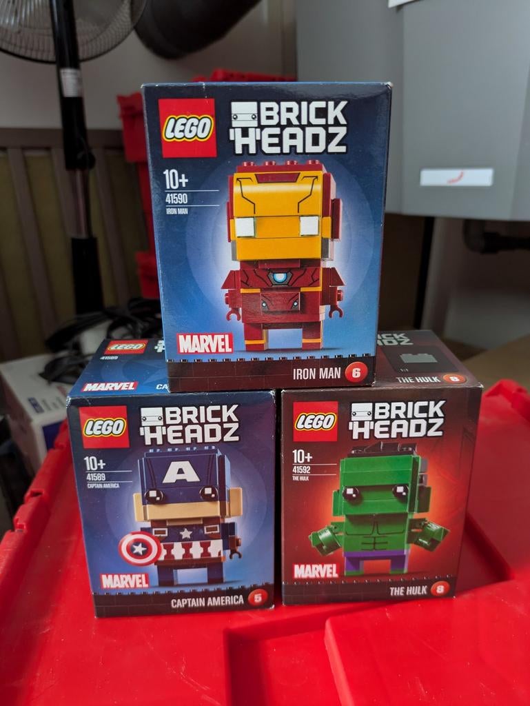Lego Brickheadz Hulk, Iron Man en Captain America, Compleet, BrickHeadz, Lego, Nieuw