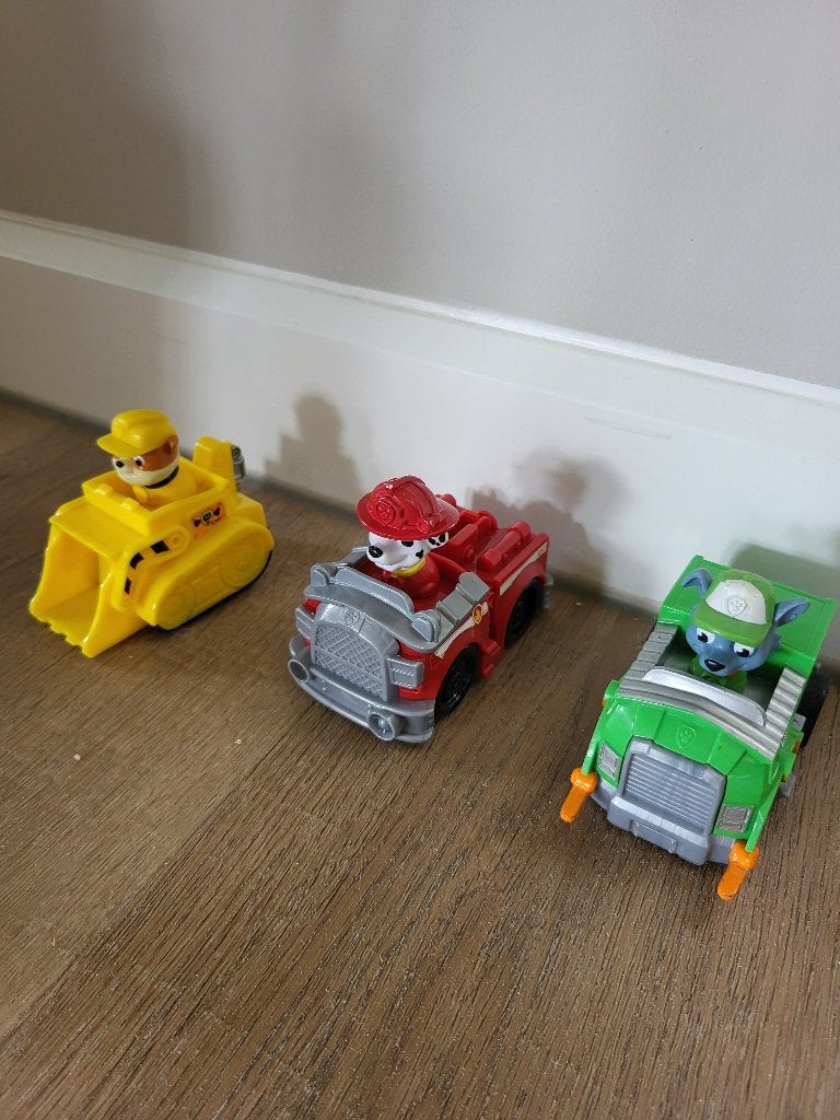 3x Paw Patrol auto's, Ophalen, Zo goed als nieuw