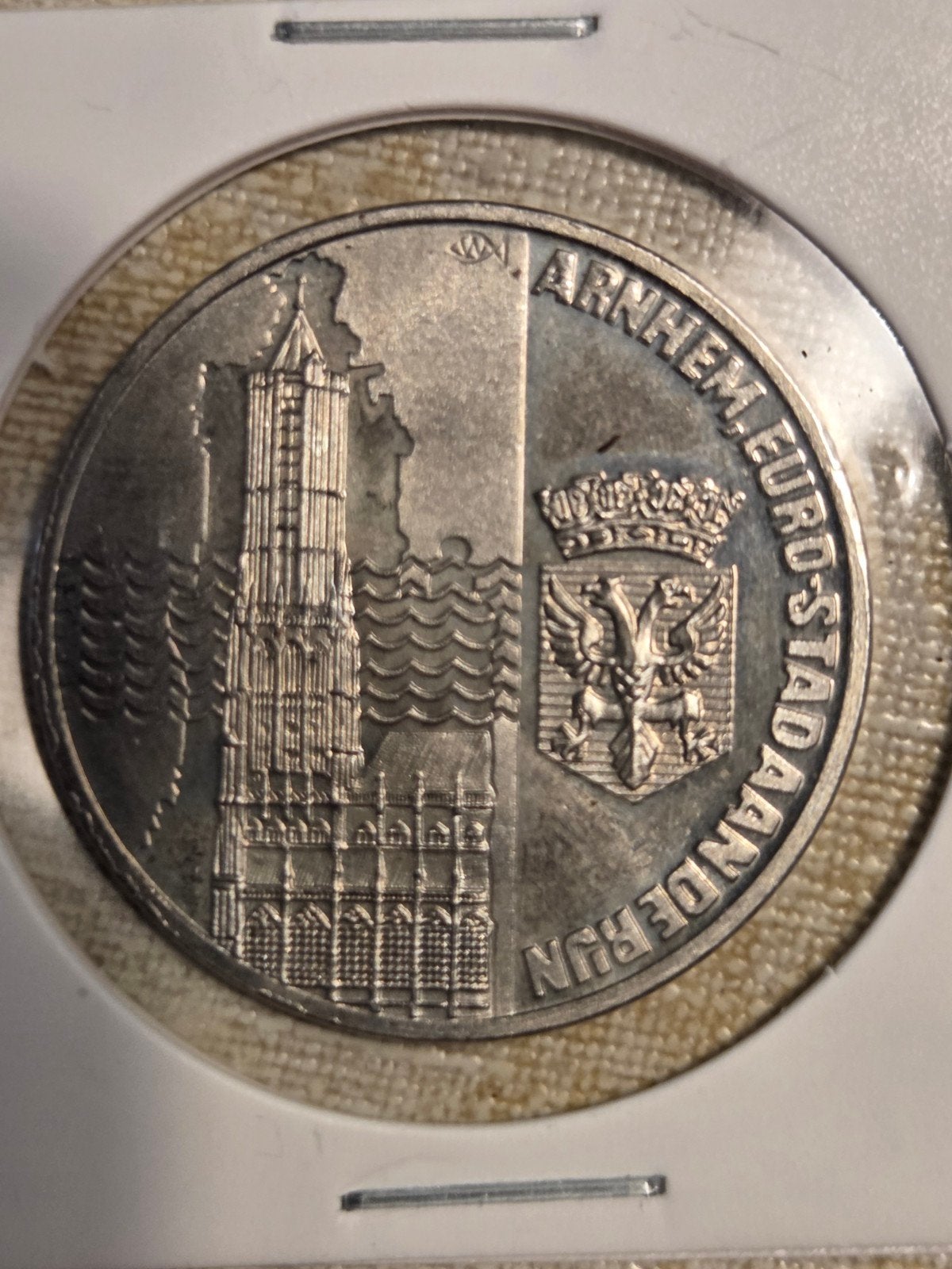 Arnhem Euro-Stad aan de Rijn 2 ECU munt 1981, Ophalen of Verzenden, Koningin Beatrix