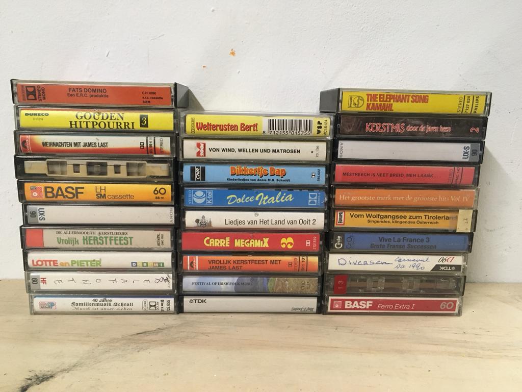 Partij cassettebandjes, diverse artiesten verzameling, Gebruikt, Verzenden, Verzamelalbums, Voorbespeeld
