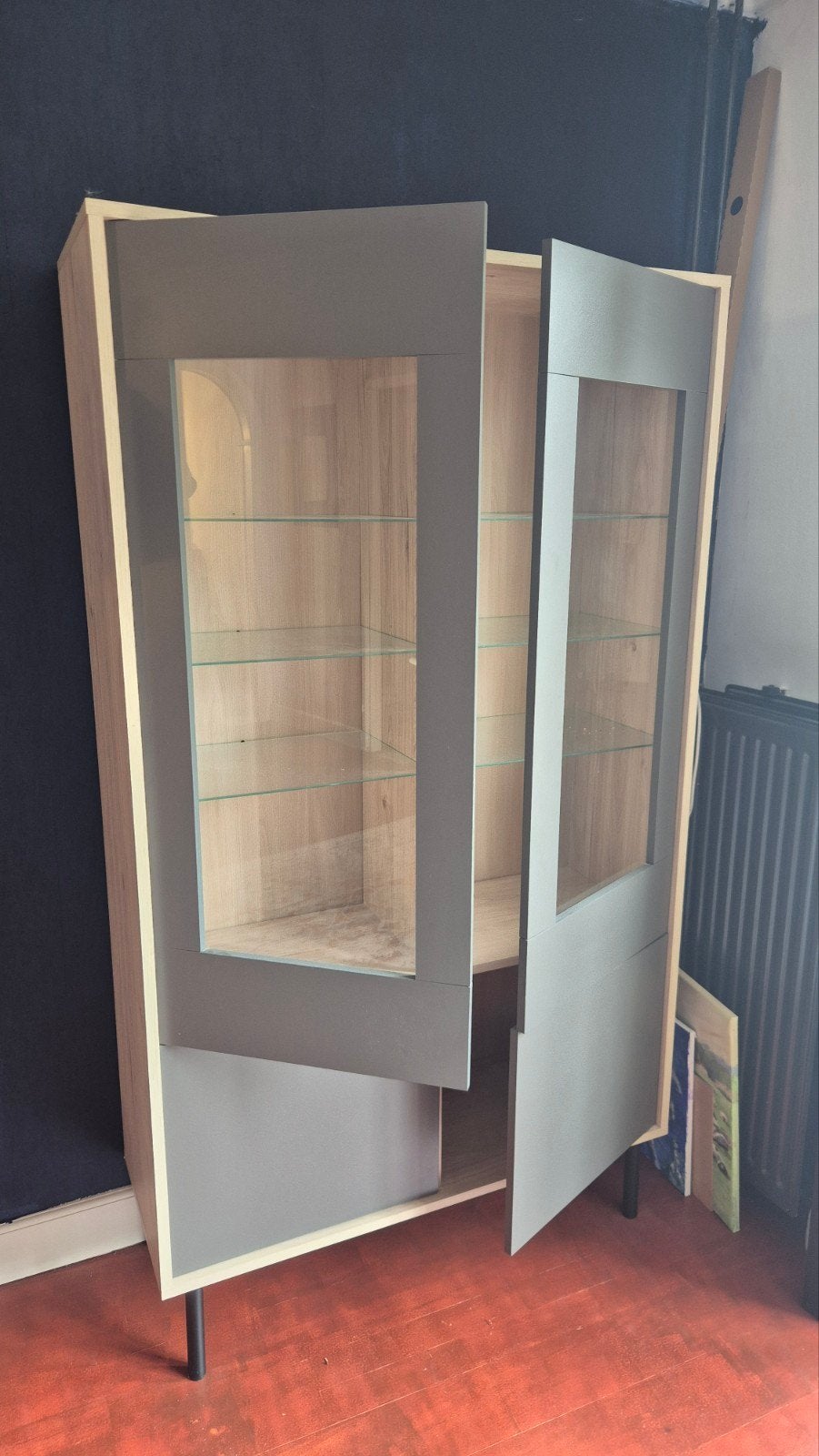 Kast, Huis en Inrichting, Kasten | Vitrinekasten, Ophalen, Gebruikt, 100 tot 150 cm, Glas