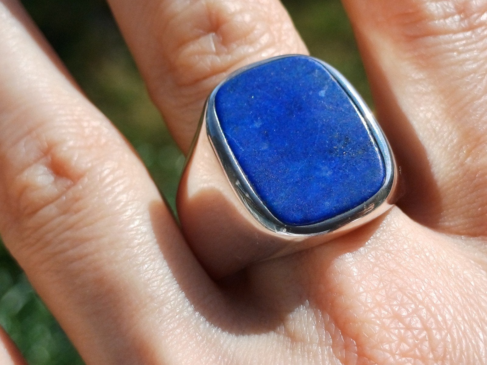 Vanoli 925 zilveren heren ring met lapislazuli maat 22, Daiva1973@hotmail.com, Vanoli, 20 of groter, Blauw