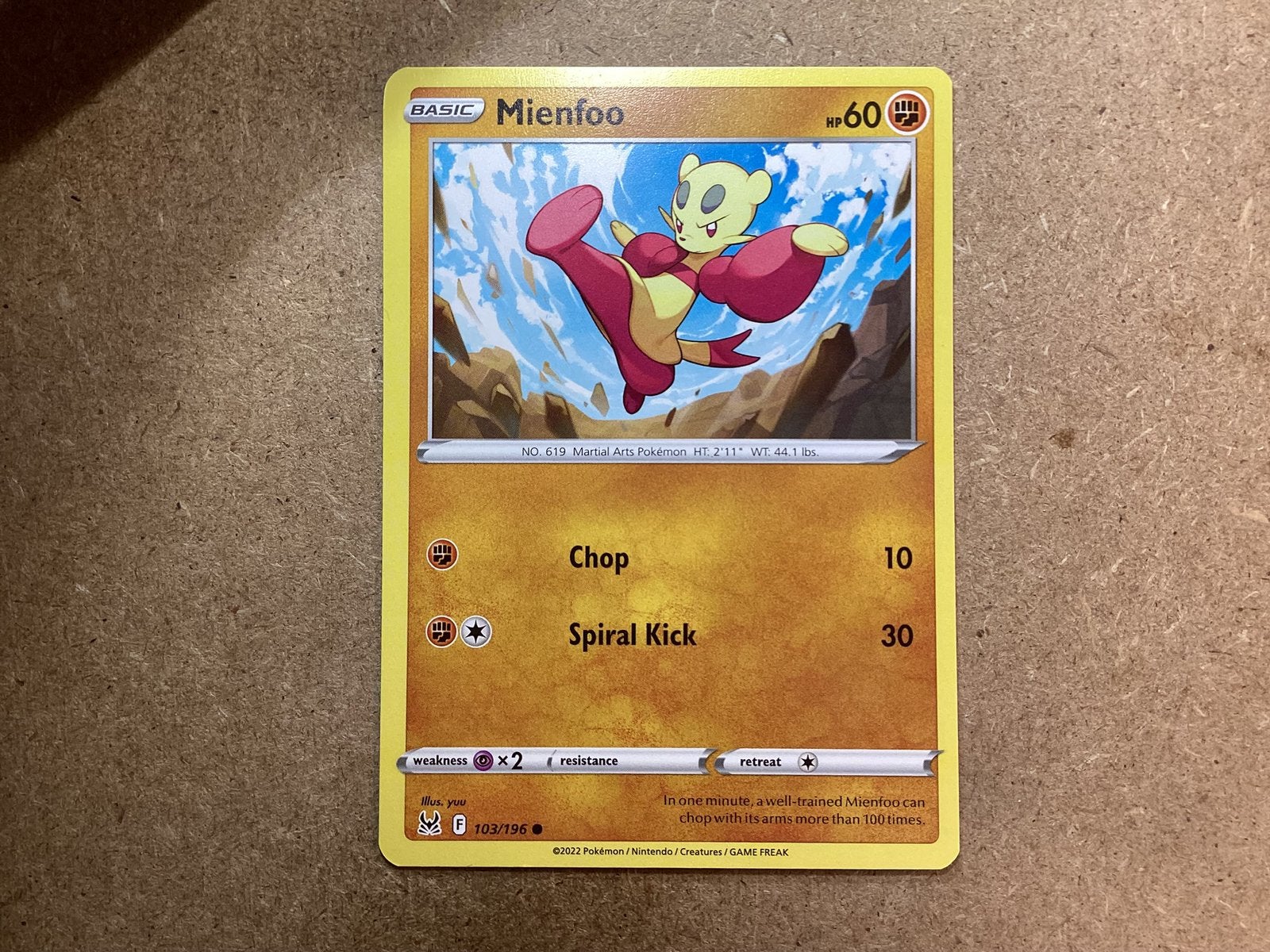 1x Mienfoo [LOR 103/196] (Near Mint), Ophalen of Verzenden, Zo goed als nieuw, Losse kaart