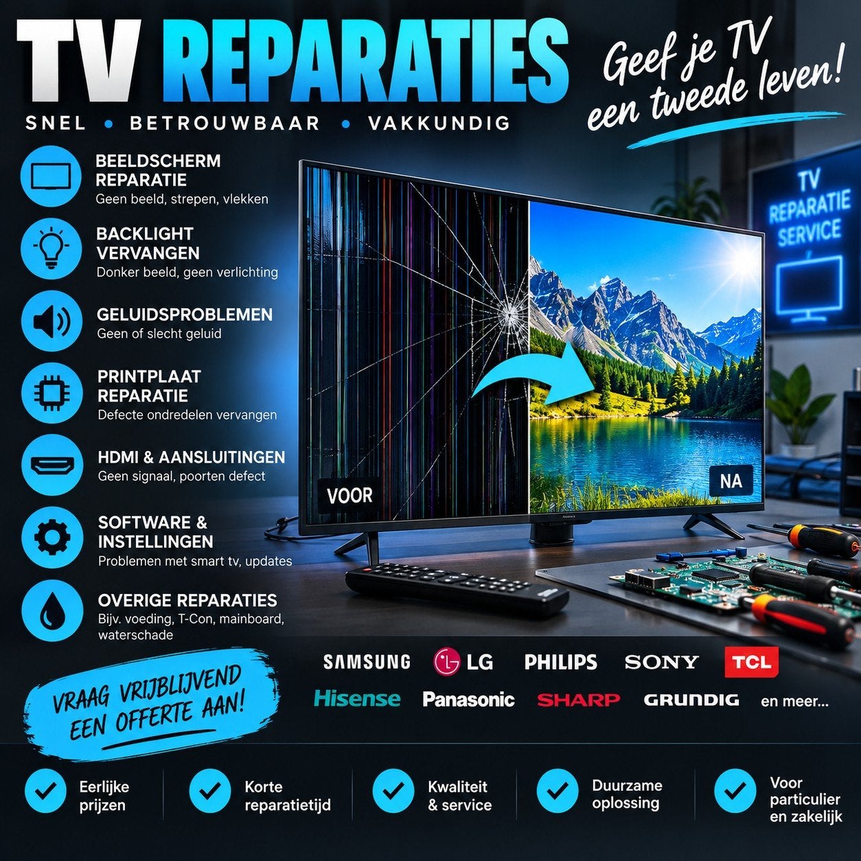 tv reparatie, Ophalen, Overige typen