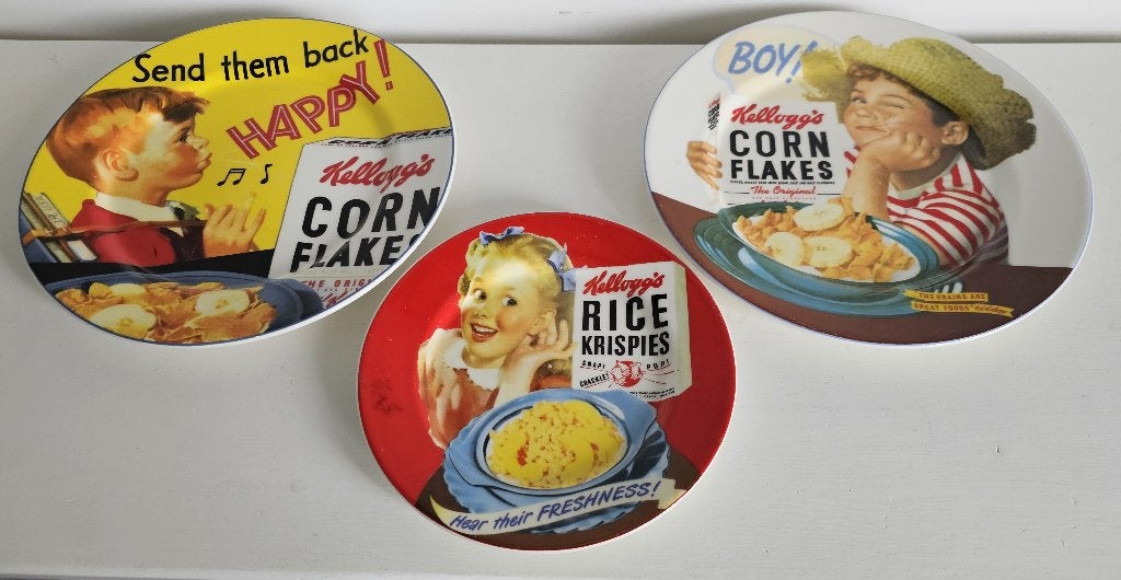 3 LEUKE "KELLOGG'S" BORDEN, Gebruikt, Overige merken, Ophalen of Verzenden, Bord(en)