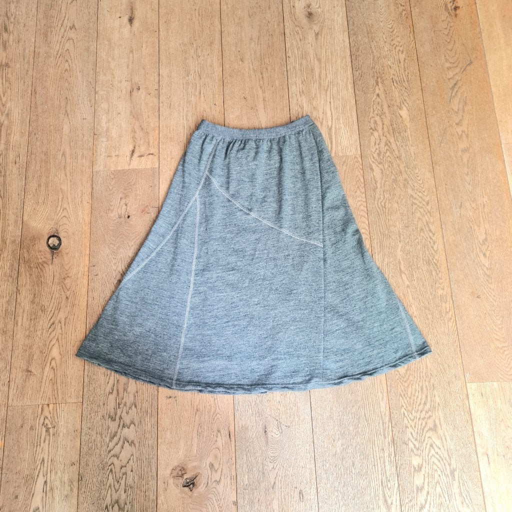 Grijze vintage midirok van 100% wol, Maat 38/40 (M), Basler, Ophalen of Verzenden, Grijs