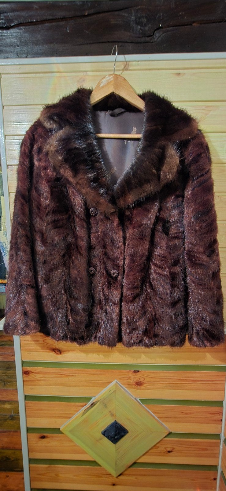 Luxe bontjas van echt bont, maat 40/42, Ophalen of Verzenden, Gedragen, Maat 38/40 (M), Bruin