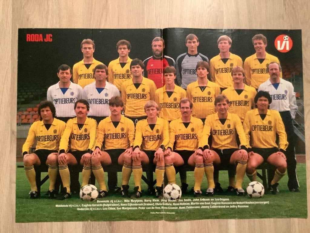 Poster Roda JC Jaren 80, Ophalen of Verzenden, Zo goed als nieuw, Roda JC, Poster, Plaatje of Sticker