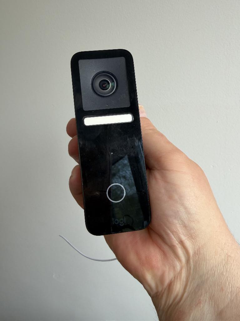 Logitech Circle View Homekit deurbel, Ophalen of Verzenden, Bewegingsdetectiesensor, Zo goed als nieuw, Bedraad