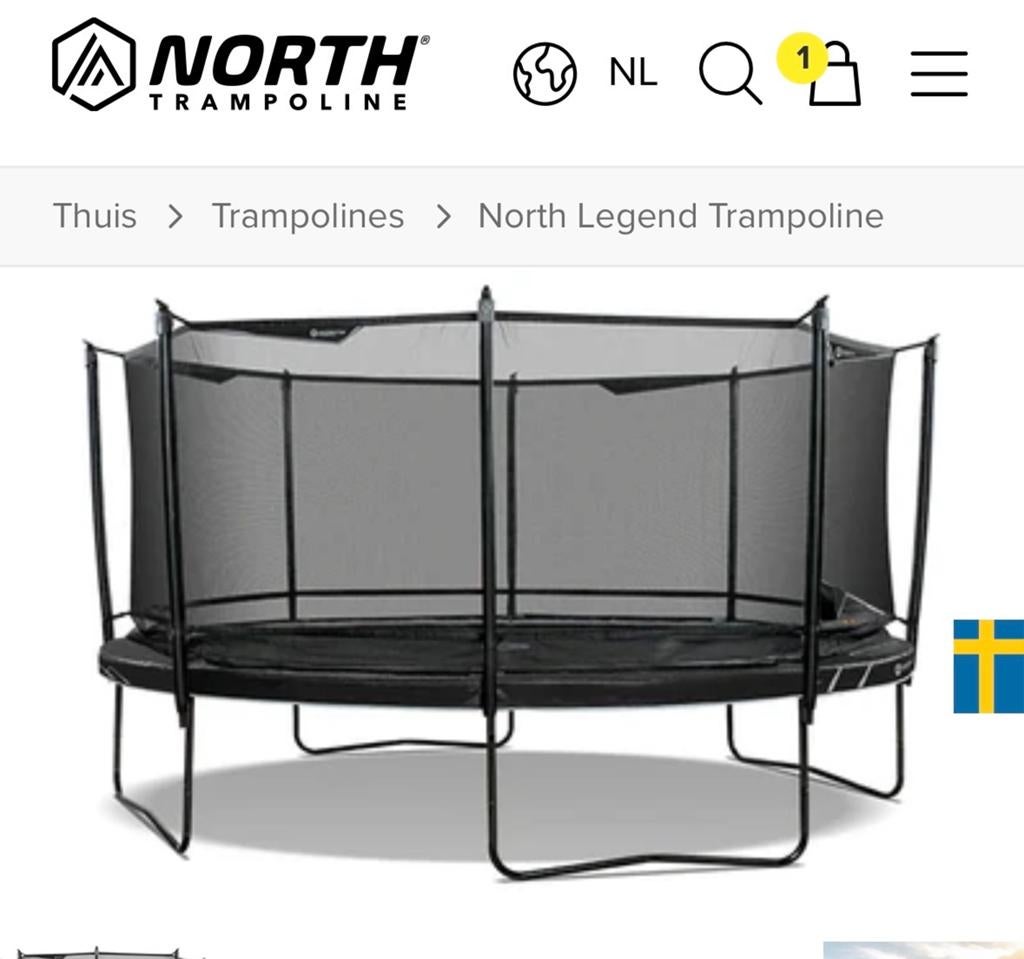 Ovale trampoline van North 420 x 290 cm. Als nieuw!, Ophalen, Zo goed als nieuw