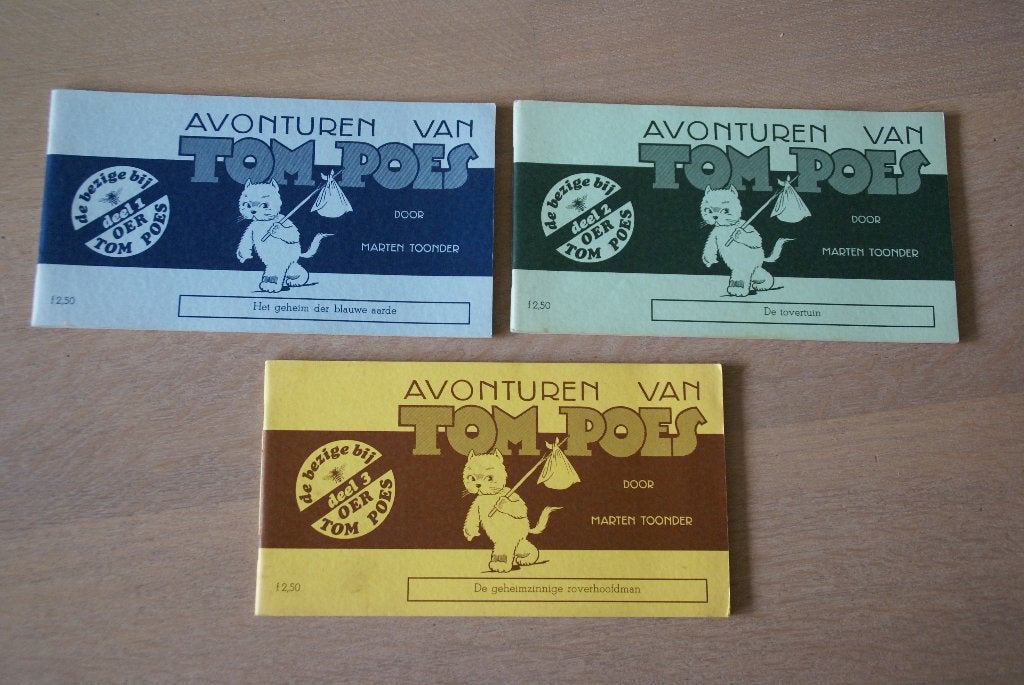 Avonturen van Tom Poes, 3 stripboekjes, 1970, Complete serie of reeks, Ophalen of Verzenden, Gelezen
