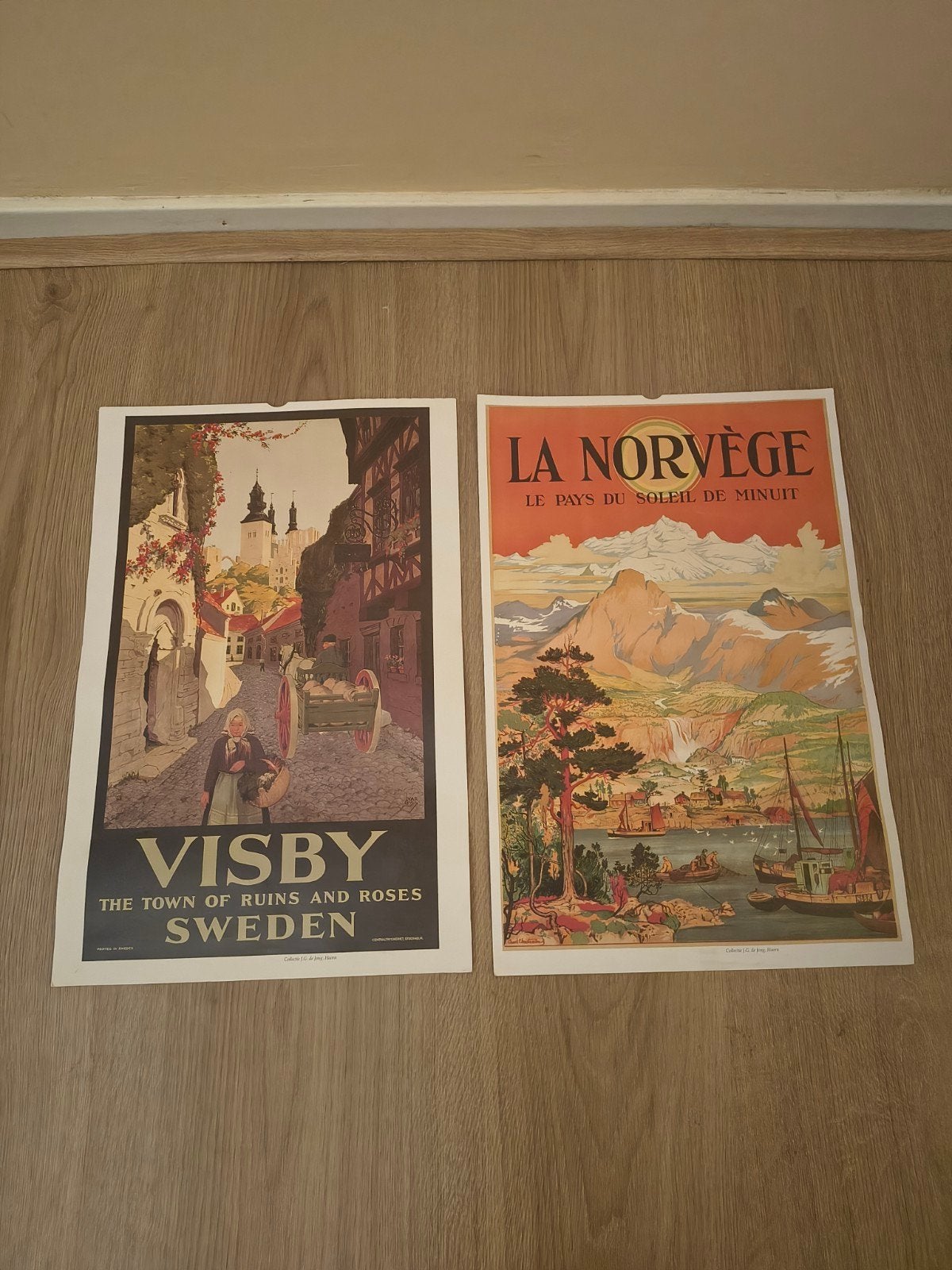 Herdruk Vintage Reclame Posters: Visby Zweden & La Norvège, Ophalen of Verzenden, A1 t/m A3, Overige onderwerpen, Rechthoekig Staand