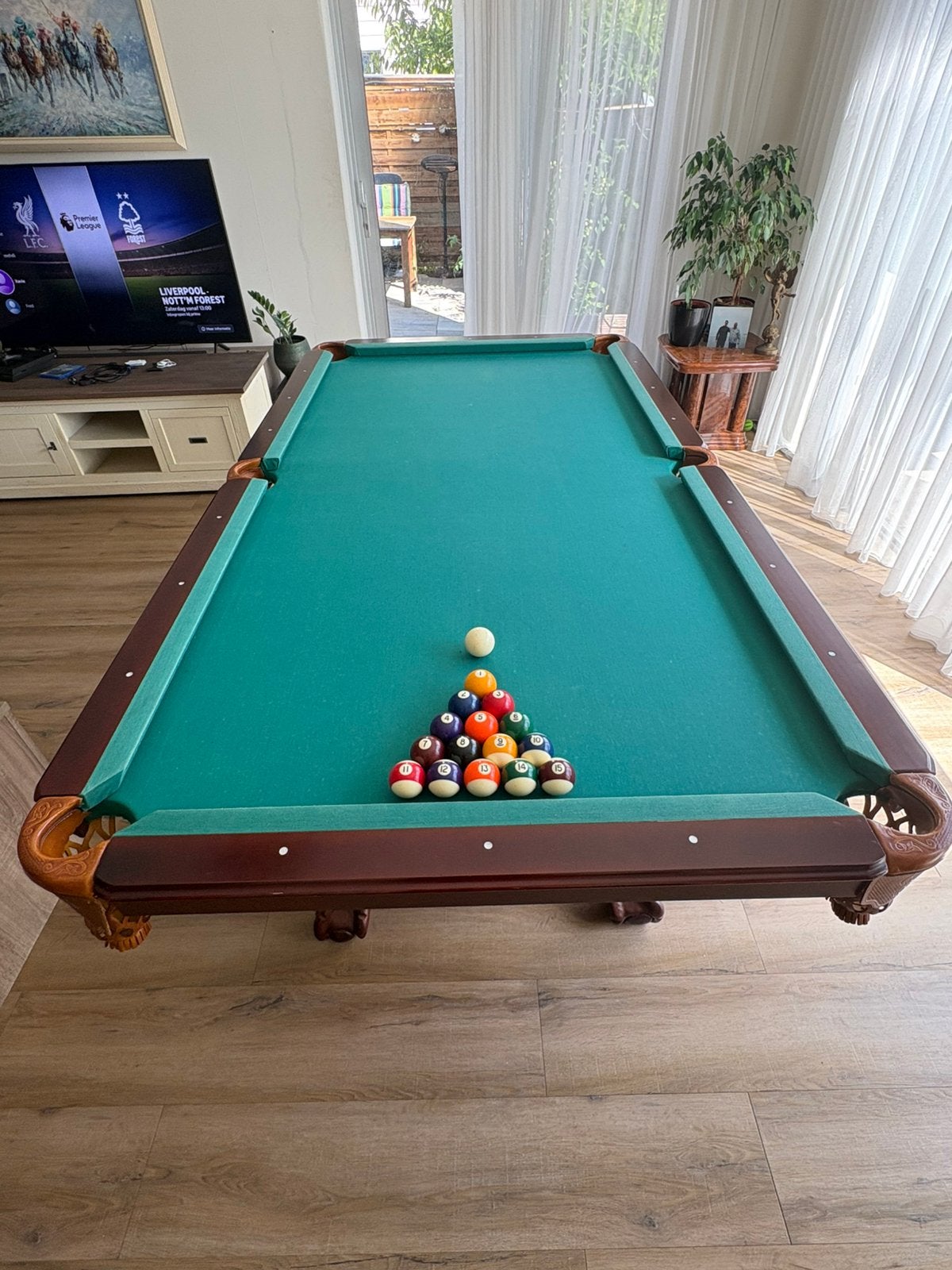 Biljarttafel / pooltafel – nette staat – compleet met ballen, Ophalen, Zo goed als nieuw, Pooltafel