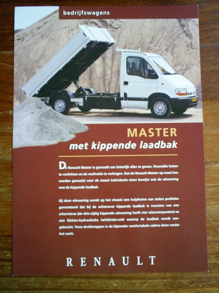 Renault Master Met Kippende Laadbak, Ophalen of Verzenden, Zo goed als nieuw, Renault