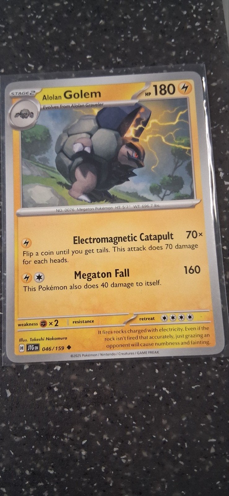 Alolan Golem Pokémon Kaart - 046/159, Ophalen of Verzenden, Zo goed als nieuw, Losse kaart
