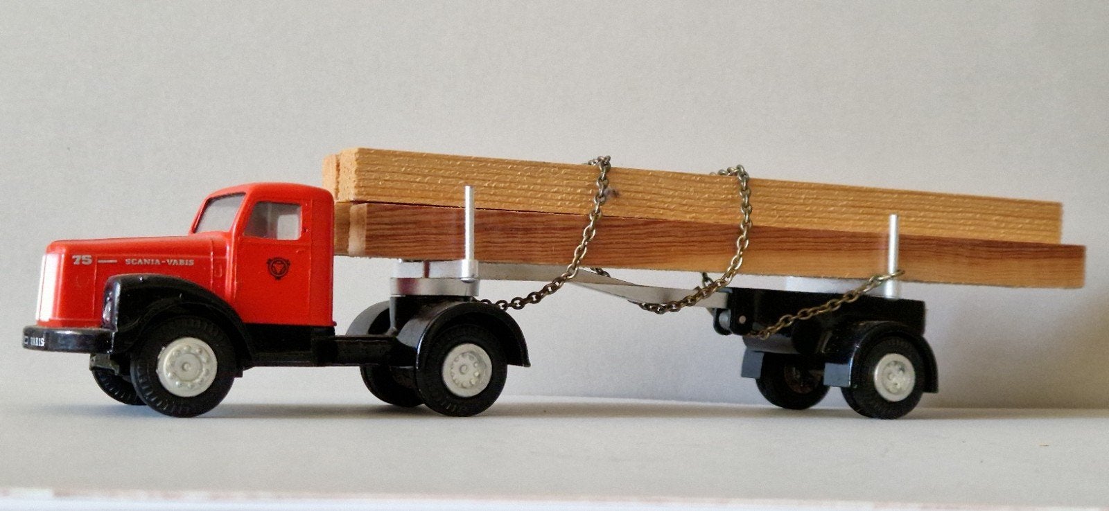 Tekno Denmark 439 Scania Vabis Timber truck (A), Verzenden, Zo goed als nieuw, Bus of Vrachtwagen