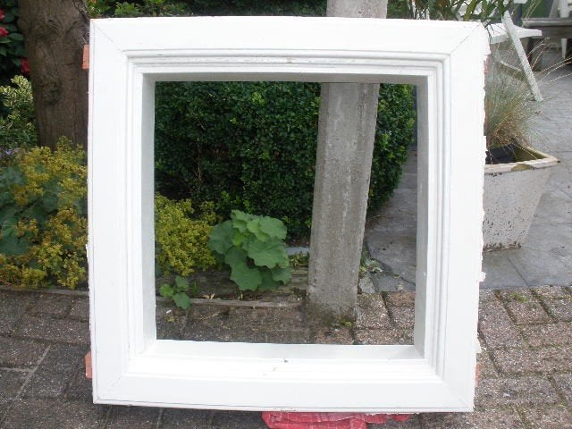 Oud doorgeef luik 70 x 70 cm, Doe-het-zelf en Verbouw, Kozijnen en Schuifpuien, Ophalen, Hout, Raamkozijn, Minder dan 75 cm