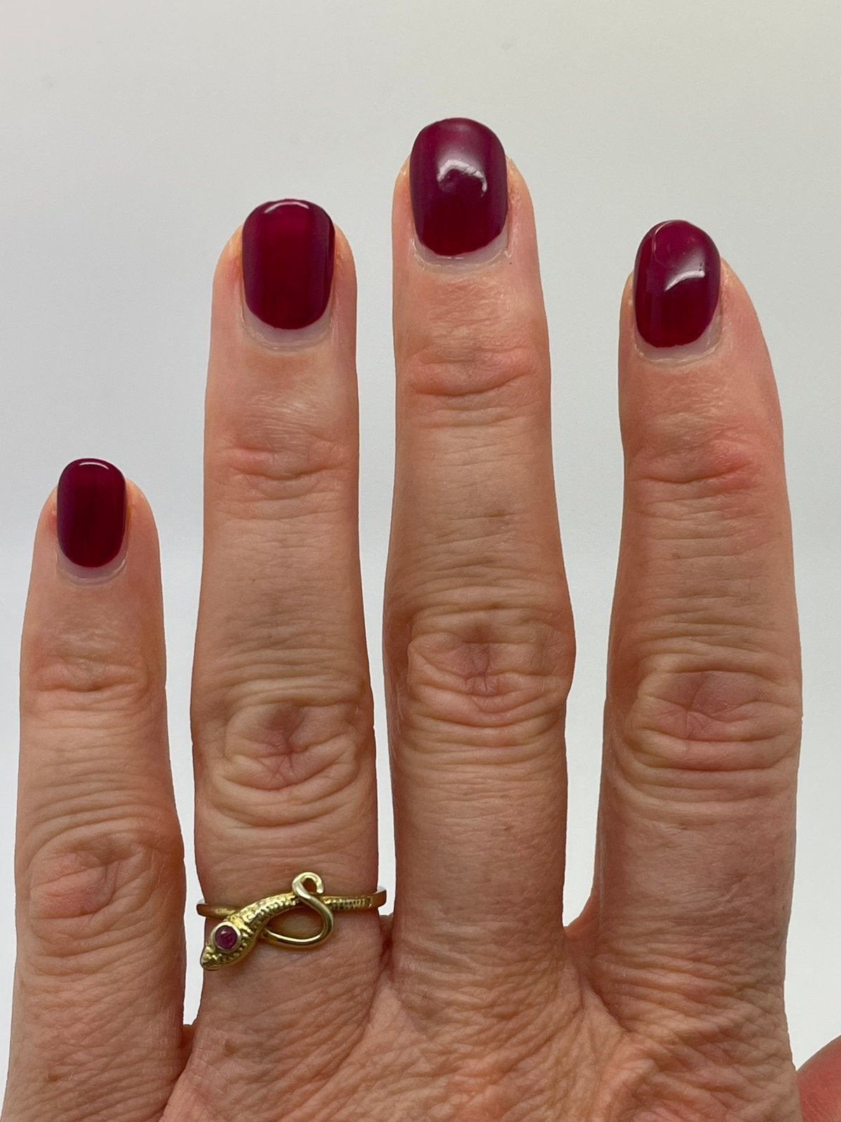 G80 Prachtige zilveren ring goudkleur slang maat 17, Sieraden, Tassen en Uiterlijk, Ophalen of Verzenden, X, Met edelsteen, Dame