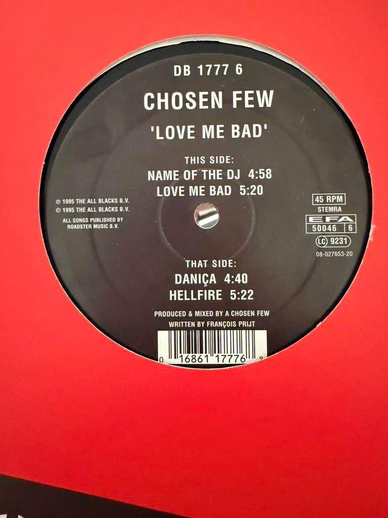 Gabber Vinyl Chosen Few Mok 46 Name Of The Dj, Ophalen of Verzenden, Zo goed als nieuw, 12 inch