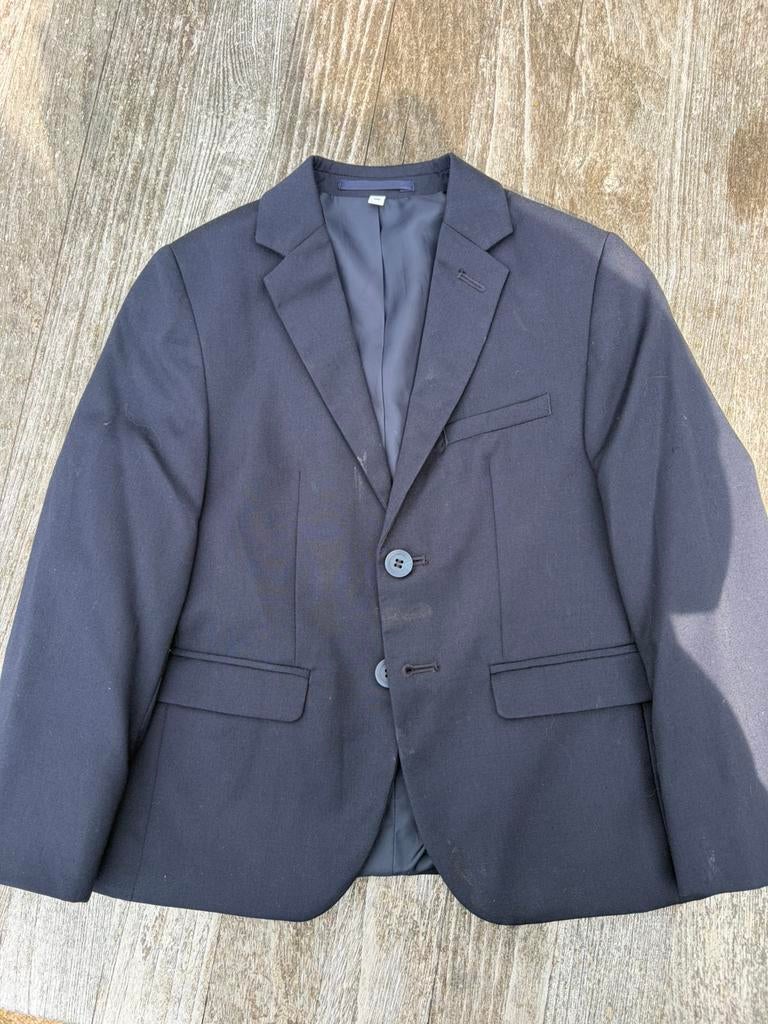 Donkerblauw pak, maat 116., Kinderen en Baby's, Kinderkleding | Maat 116, Ophalen, Zo goed als nieuw, Jongen, Setje