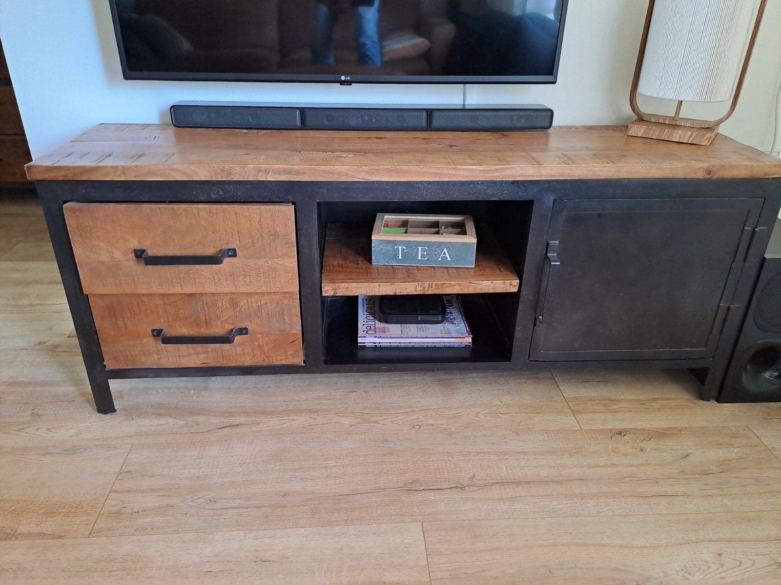 Tv-kast mango hout, Huis en Inrichting, Ophalen, 100 tot 150 cm, Zo goed als nieuw, Minder dan 100 cm