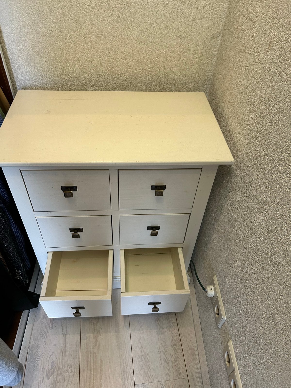 Gebroken wit ladekastje met 6 laden, Huis en Inrichting, Ophalen, Minder dan 50 cm, 5 laden of meer, Zo goed als nieuw