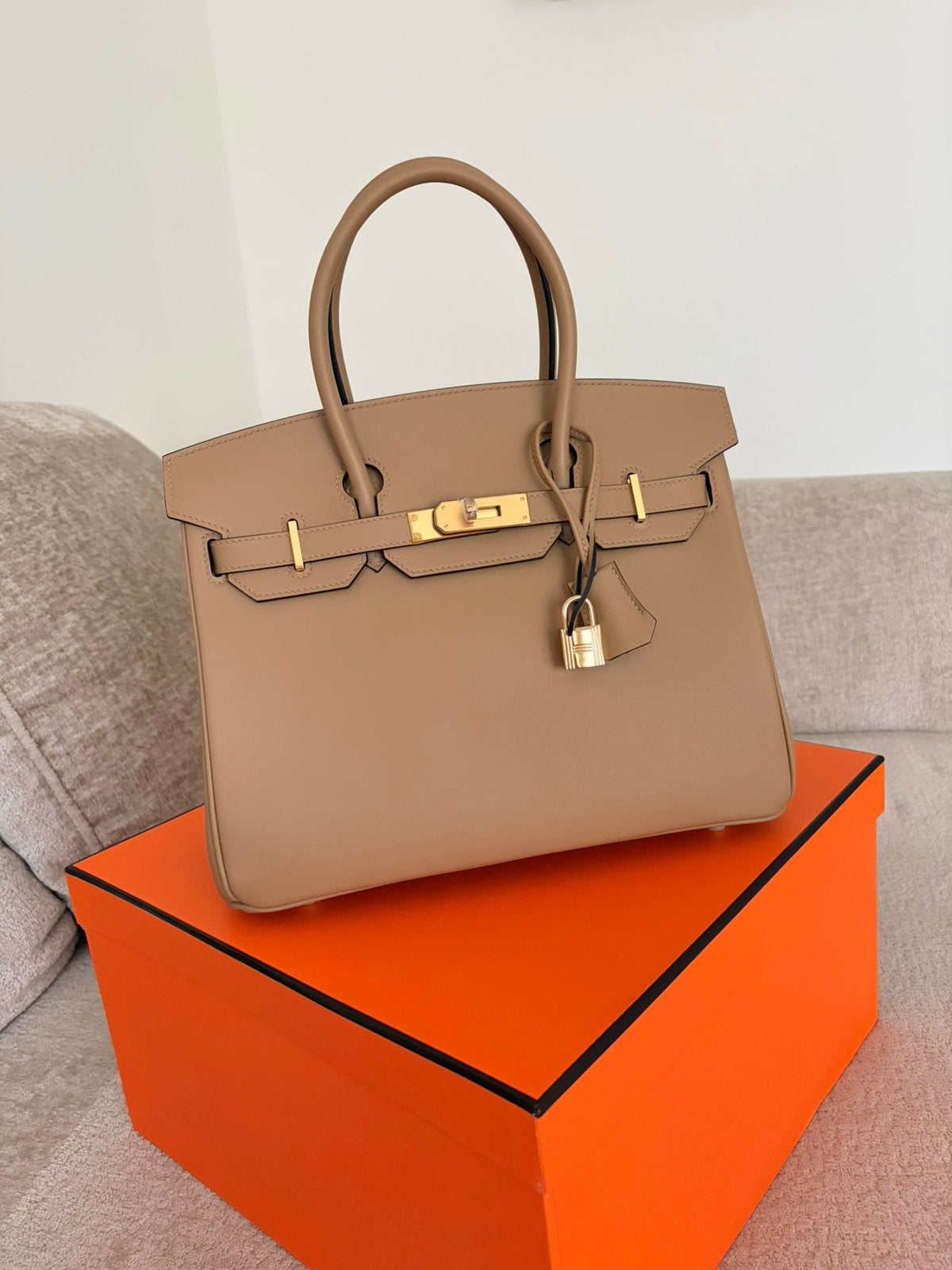 Hermes Birkin 30 cm | Chai | Swift leather, Ophalen, Zo goed als nieuw