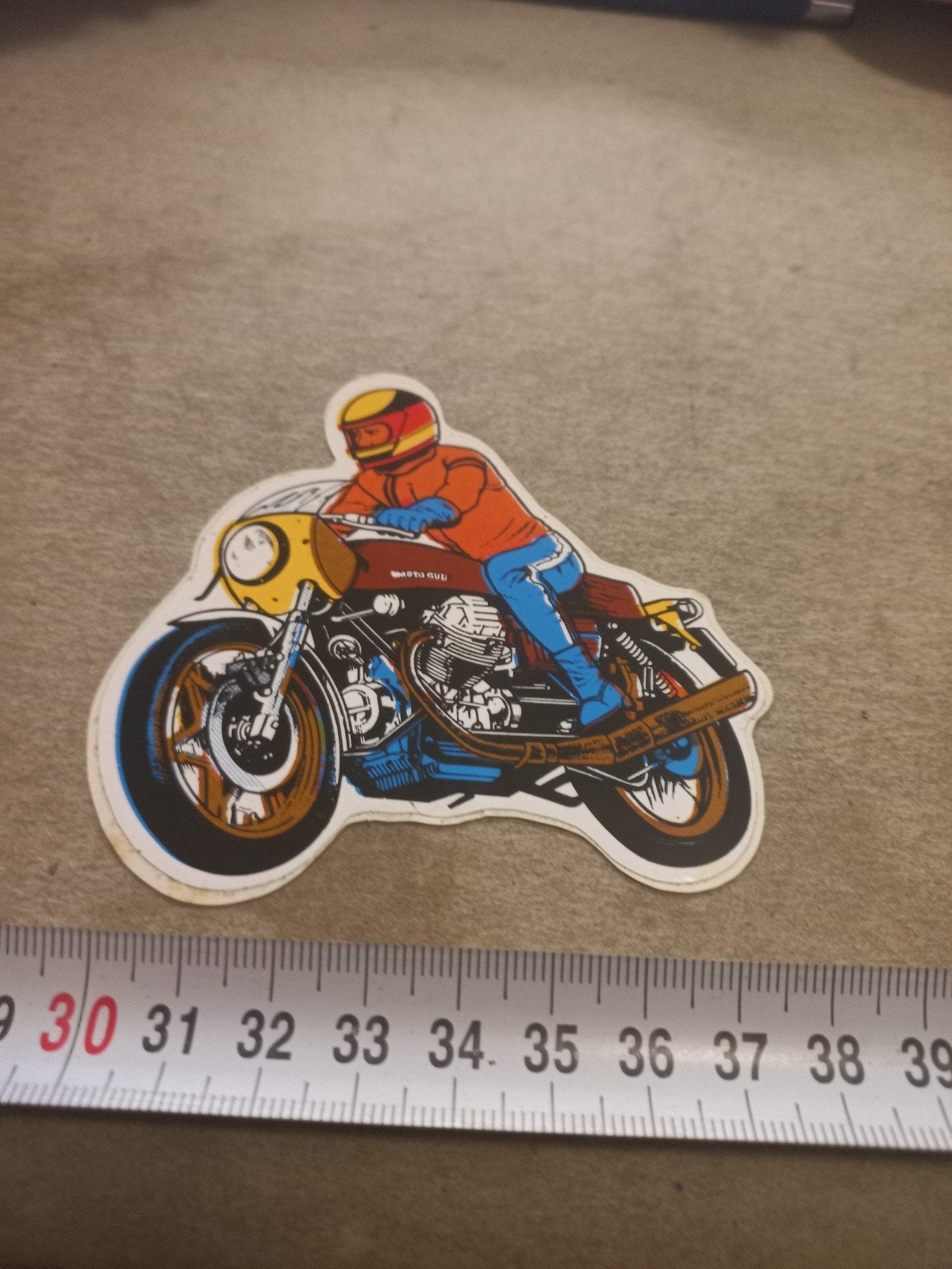 Vintage Motorfiets Sticker - Moto Guzzi Stijl, Ophalen of Verzenden