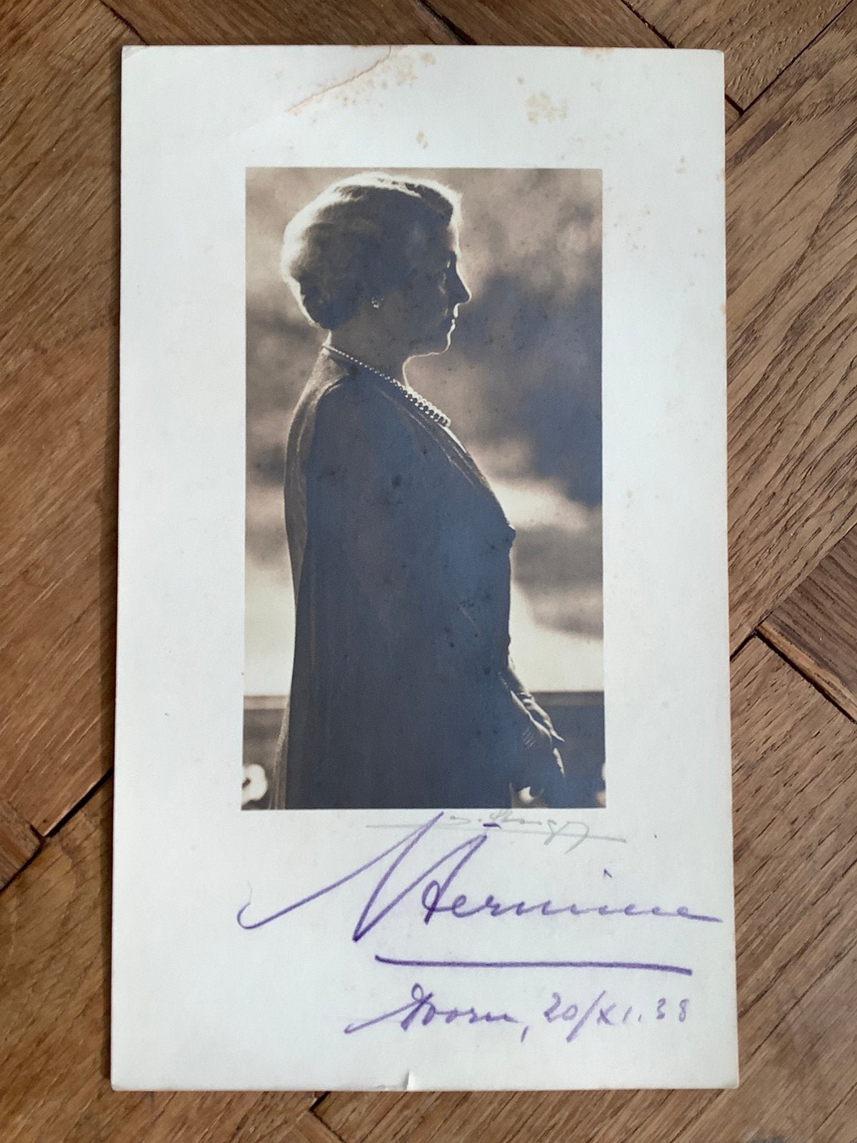 Origineel Autogram / Prinses Hermine Reuss / Huis Doorn 1938, Verzamelen, Ophalen of Verzenden, Zo goed als nieuw, Kaart, Foto of Prent