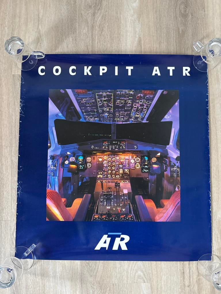 Cockpit ATR Turboprop Trainingsposter - 69x65 cm, Ophalen of Verzenden, Gebruikt, Kaart, Foto of Prent