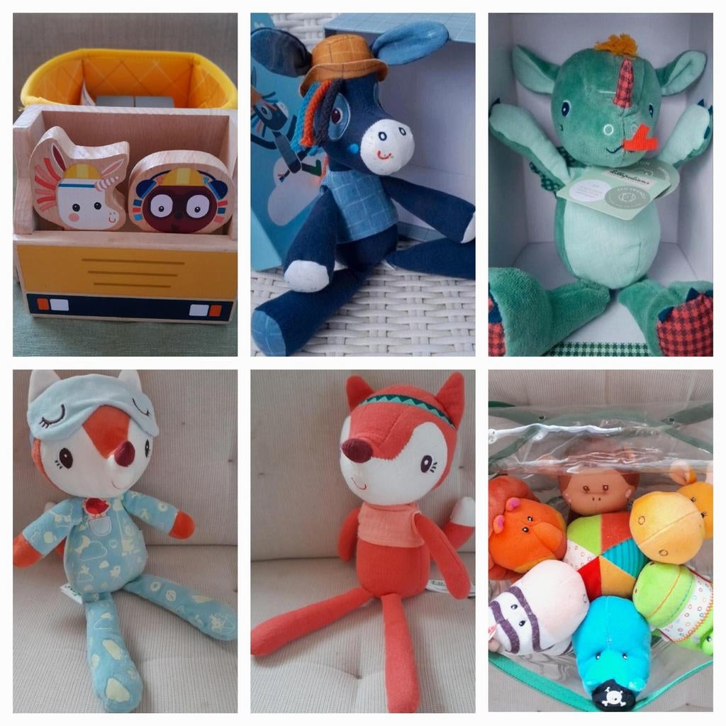 Lilliputiens speelgoed pakket knuffels auto kegels, Ophalen of Verzenden, Zo goed als nieuw, Overige typen