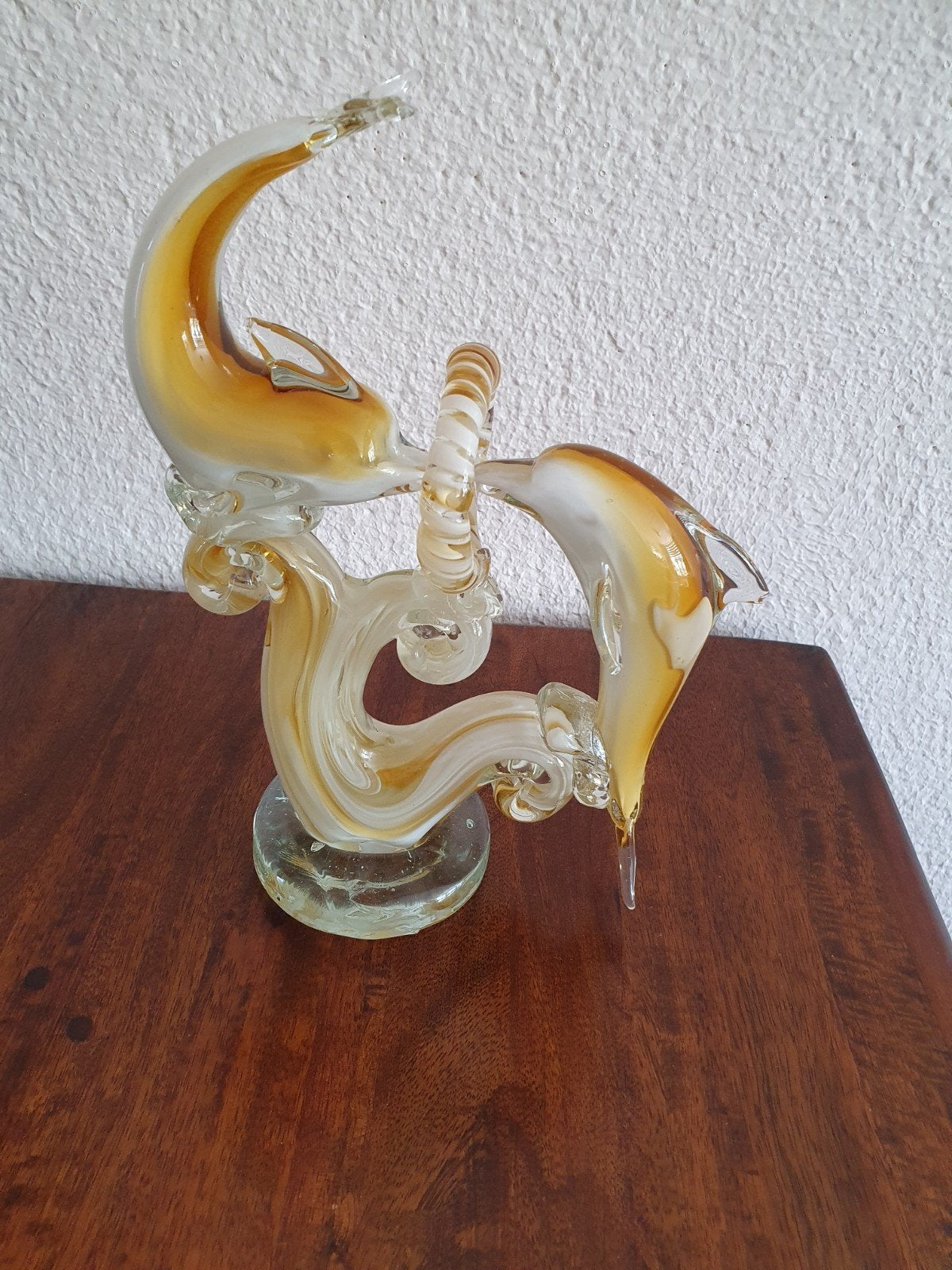 mooi dik glazen dolfijnen hoogte 25cm, Ophalen of Verzenden, Zo goed als nieuw, Dier