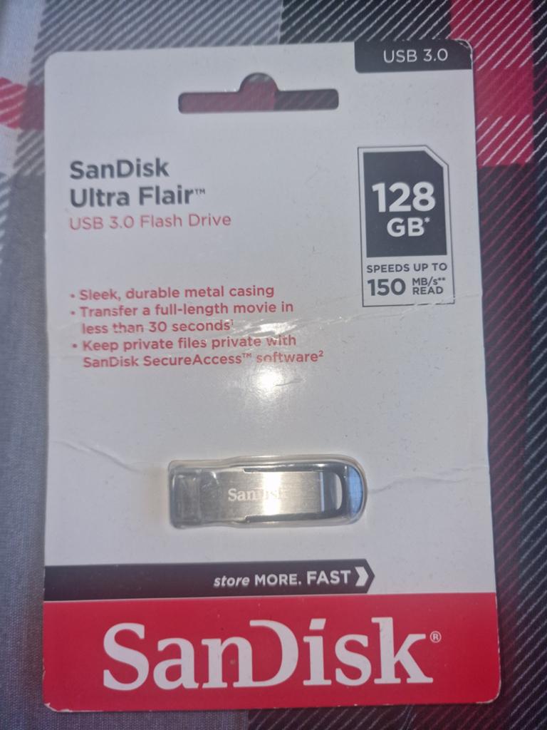 SanDisk Ultra Flair USB 3.0 Flash Drive 128 GB, Ophalen of Verzenden, Nieuw, SanDisk, 128 GB