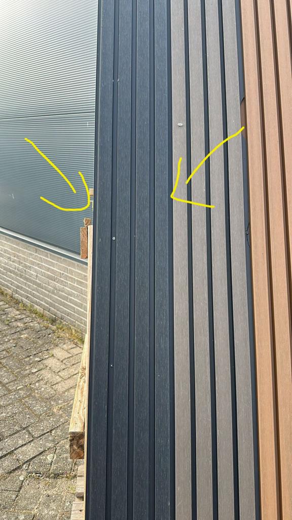 NIEUW Composiet buitenpanelen 290x22cm 8 stuks + 1 zij profi, Ophalen, Minder dan 25 mm, Nieuw, 250 tot 300 cm