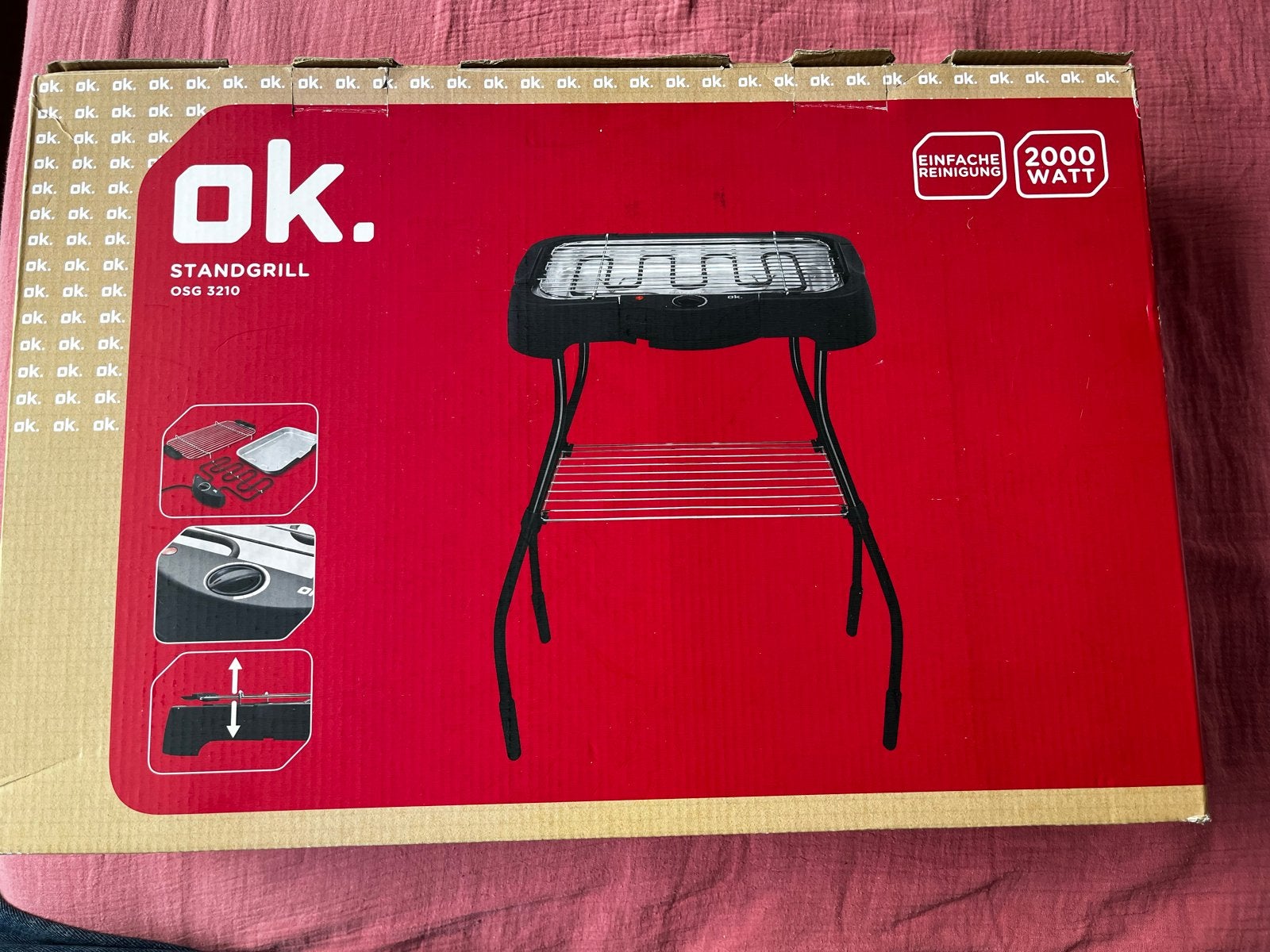 OK. Standgrill OSG 3210 - Elektrische BBQ 2000W, Tuin en Terras, Ophalen of Verzenden, Nieuw