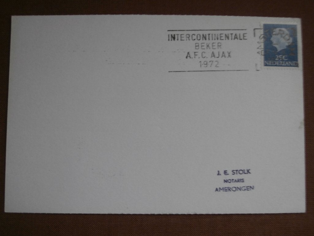 NL 1972; BRIEFKAART INTERCONTINENTALE BEKER AJAX LEES, Verzenden, Briefkaart