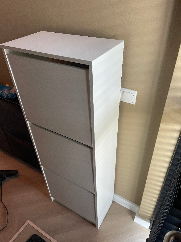 IKEA - BISSA Schoenenkast 3 vakken, wit, Ophalen, Gebruikt, Wit, modern.