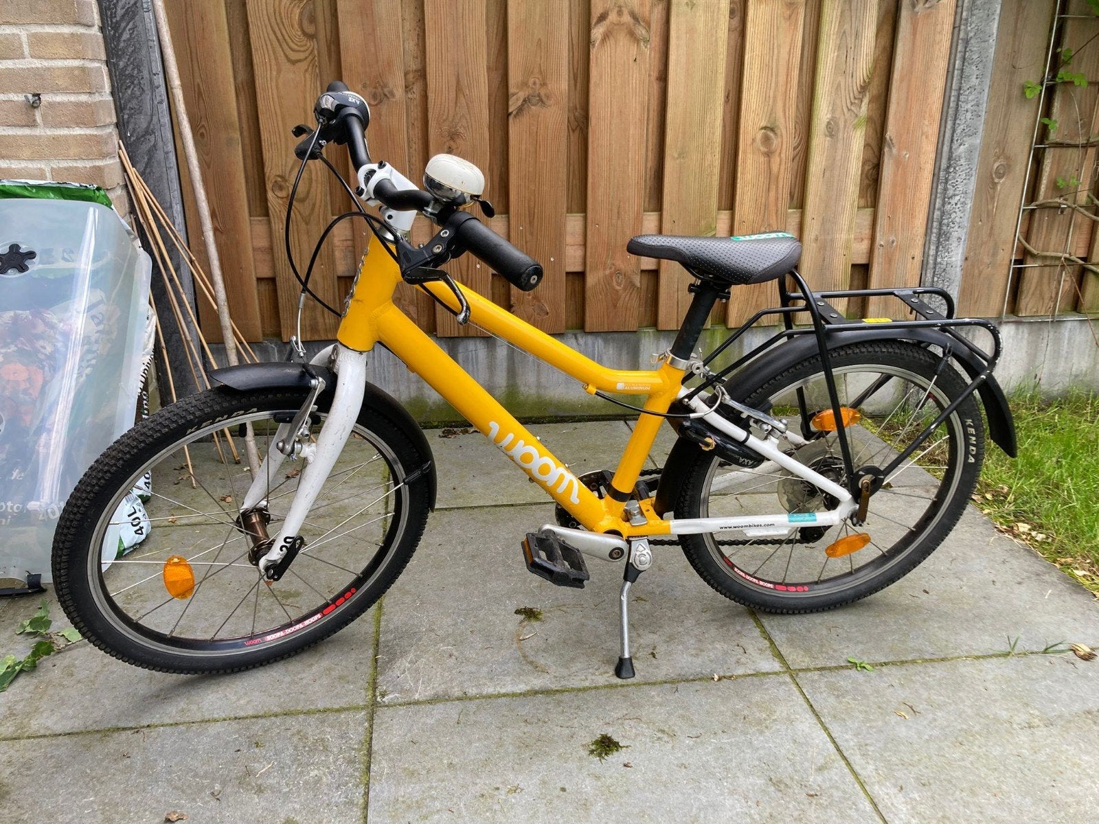 Woom 4 kinderfiets - Geel, 20 inch, Ophalen, Gebruikt, 20 inch of meer